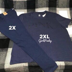 victoria secret PINK leggings outfit with CAMPUS MIDNIGHT NAVY TEE SIZE 2XL